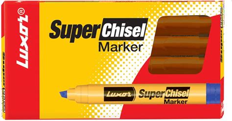 Luxor Super Chisel Marker in Rich Brown, Pack of 10, Perfect for Office ...