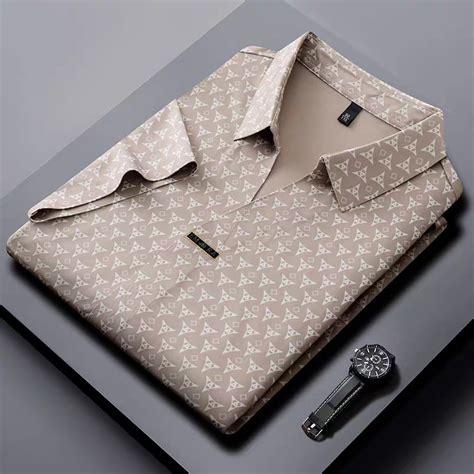 Men's Brown Self-Design Stitchless Polo T-Shirt - Goamen