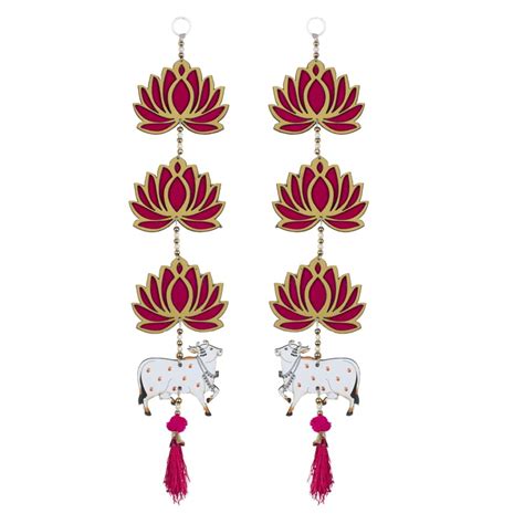 Buy Kaameri Bazzar Lotus with Cow & Jhumki Style Hanging for Ganpati ...