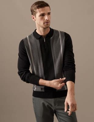 Premium Cotton Zip Neck Knitted Polo Shirt