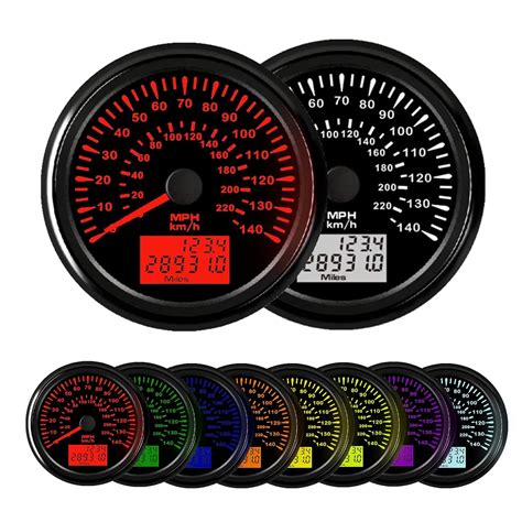 DunkTeam Medidor universal de velocímetro GPS de 3.346in, 7 colores ...