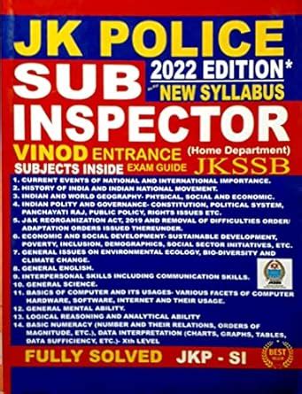 Buy JKSSB SUB INSPECTOR Book Online at Low Prices in India | JKSSB SUB ...