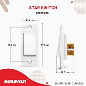 Duravolt Star 6A Non Modular Electrical Switch, White Colour ...