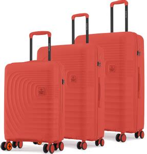 NASHER MILES Boston Hard-Sided Polypropylene Luggage Set of 3 Orange ...