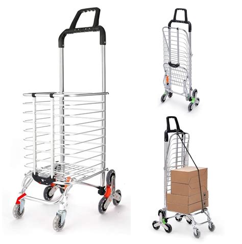 HaRvic Folding Stair Climbing Shopping Cart Trolley Home 4 Wheels Stair ...