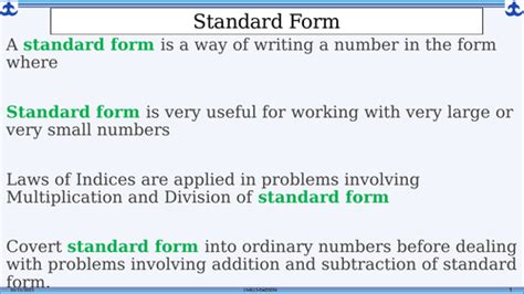 Image result for Standard Form Help