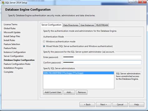 Image result for Instance Configuration in SQL Server 2014 Express
