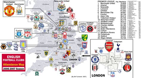Map Of Epl Teams In England