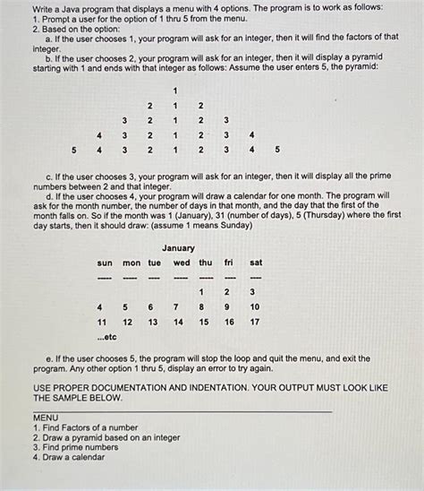 Image result for Sample Code Menu Program in Java