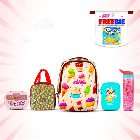 Smily Kiddos Combo Pack(Backpack,Pencil case,Lunch Bag,Lunch Box, Sipp