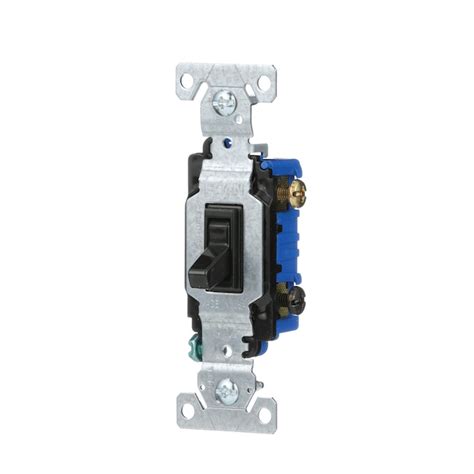 Eaton 15-amp 3-way Toggle Light Switch, Black 1303-7BK-SP-LW at Lowes.com