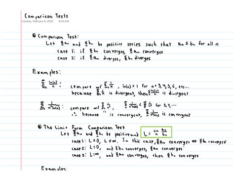 Image result for Calculus Comparison Tests Example