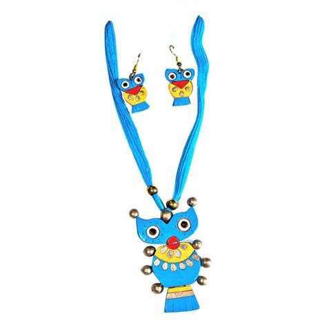 Handmade Terracotta Traditional Blue Color Jewellery Sets