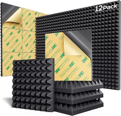 Amazon.com: OTUOER 12 Pack Acoustic Foam Panels 2 * 12 * 12 Inch Sound ...