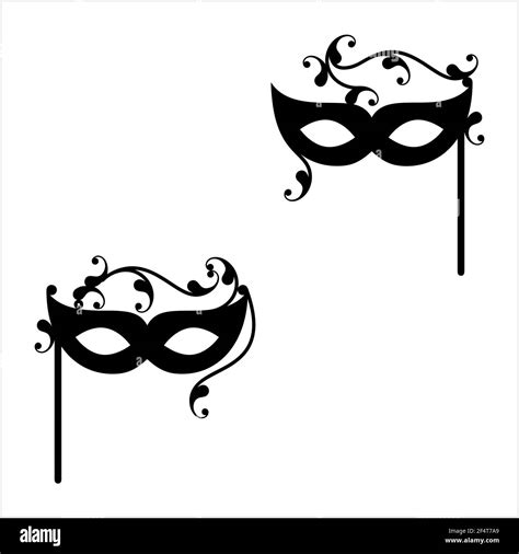 Mardi Gras Masks Clip Art Black And White