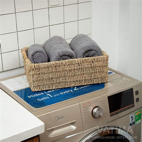 Buy Large Wicker Basket Rectangular with Wooden Handles , Seagrass ...