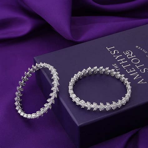 Buy Pure Silver Bangles Online | Swarovski Design Silver Bangles – The ...