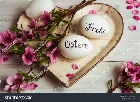 Happy Easter Written German On White Stock Photo 1358632052 | Shutterstock
