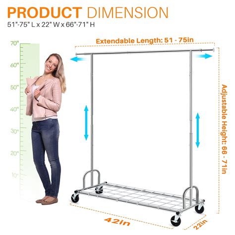 Buy HOKEEPER 450 lbs Heavy Duty Clothing Garment Rack with Shelves ...