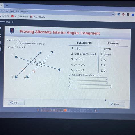 Alternate Exterior Angles Theorem