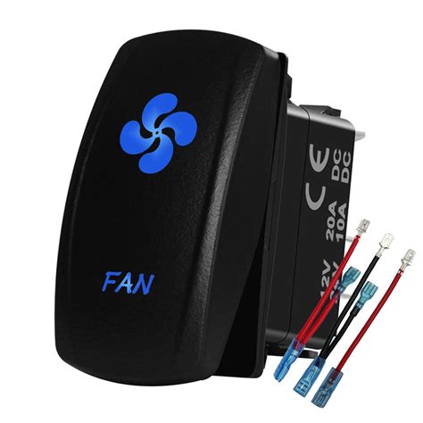 BACAUTOPARTS Blue Led Fan Rocker Switch with Jumper Wires 5P On India ...
