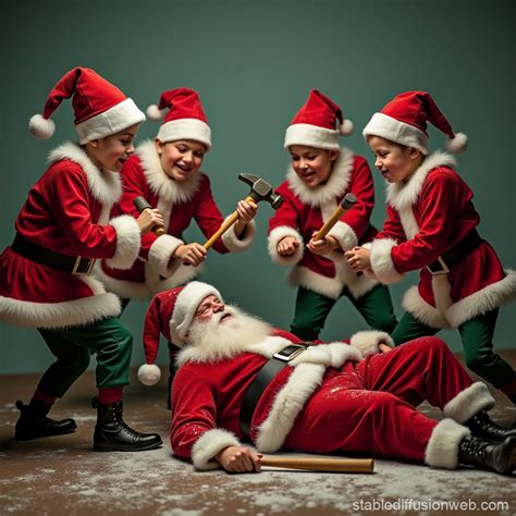 Festive Elves vs Santa Claus | Stable Diffusion Online