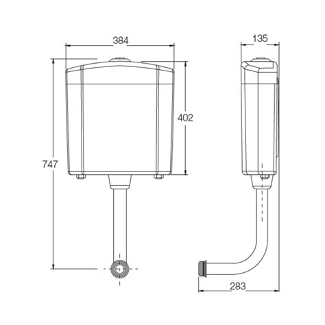 Parryware Hexa External Wall Mounted Cistern Without Frame E8319 ...