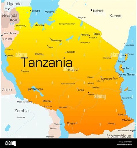 Kenya tanzania border map hi-res stock photography and images - Alamy
