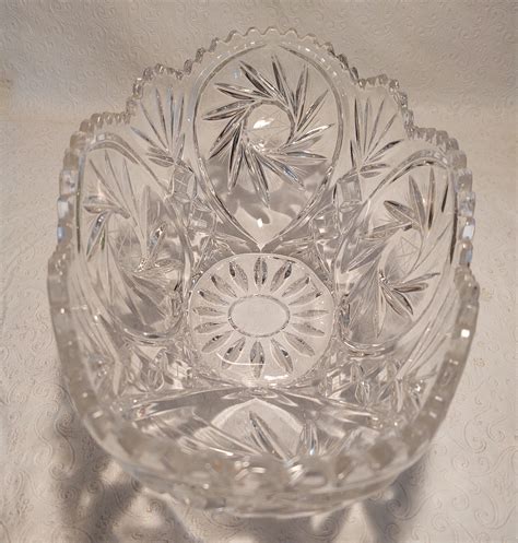 Vintage Heavy Lead Crystal Serving Bowl Star Of David Starburst-12 1/4" | eBay