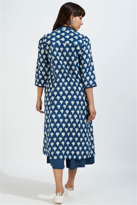 pleated neck pintuck dress - zephyr blue & whimsical sea flower - maati ...