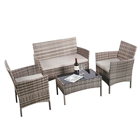 Baštenska garnitura od ratana siva Bay 22-006210G | Volim svoj dom