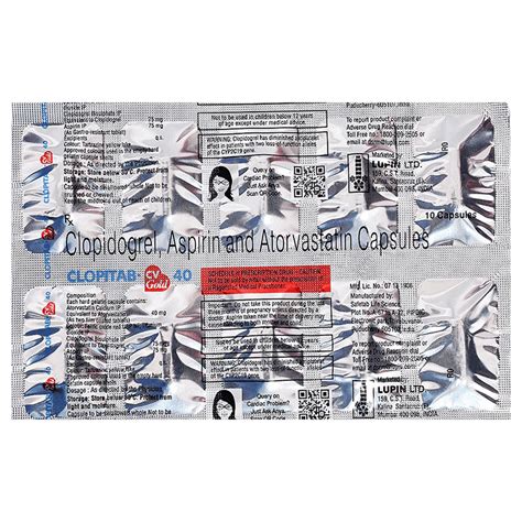 Clopitab-CV Gold 40 Capsule | Uses, Side Effects, Price | Apollo Pharmacy