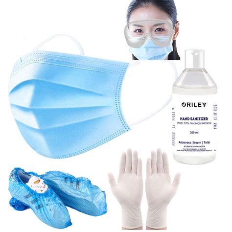 ORILEY Office & Warehouse Protection Kit 25 PCS 3 Ply Non Surgical Face ...