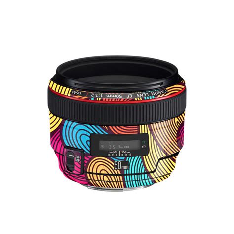 Retro Colorful Doodle Art Pattern Canon EF 50mm F/1.2 L USM Camera Len