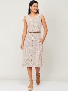 CODE by Lifestyle Women A-line Beige Below Knee Dress - Buy CODE by ...