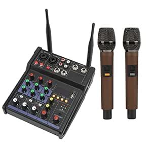 4 Channel Audio Mixer, USB DJ Mixer, Compact Studio Mixer Small Stereo ...