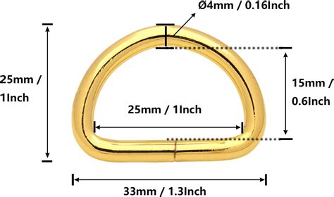 Buy BIKICOCO Metal D-Rings Buckle, 1 Inch Non-Welded for Webbing Sewing ...