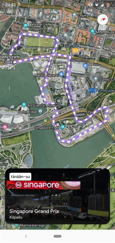 Google Maps shows the track map for the Singapore Grand Prix : r/formula1