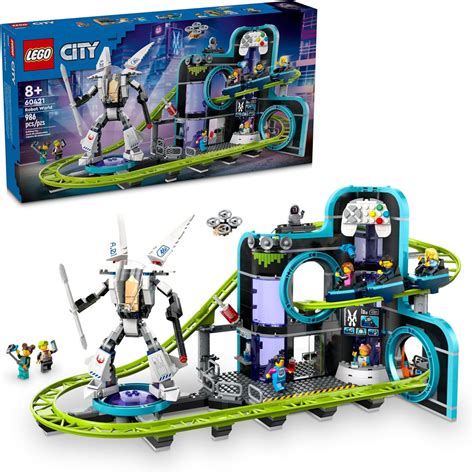 LEGO City Robot World Roller-Coaster Park Adventure Toy, Arcade Themed ...