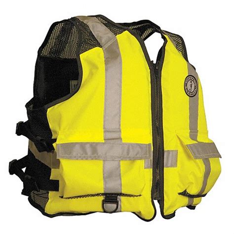 MUSTANG SURVIVAL, Black/Yellow, Type III, Life Jacket - 11N785|MV1254T3 ...