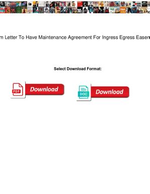 Fillable Online Form Letter To Have Maintenance Agreement For Ingress ...