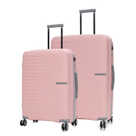 Buy Nasher Miles Pink Textured Trolley Bag (Pack of 2) (M-L) Online