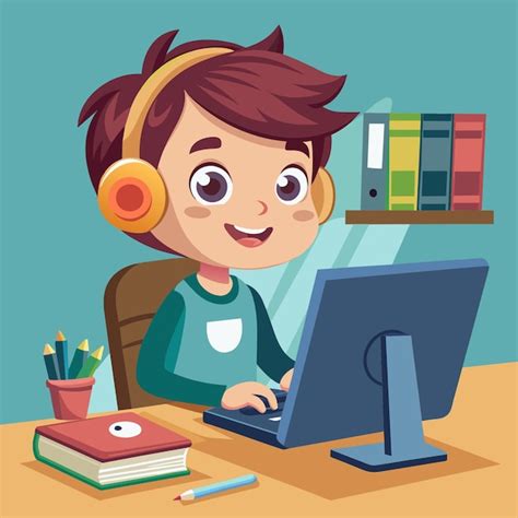 Kid On Computer Stock Image 的图像结果
