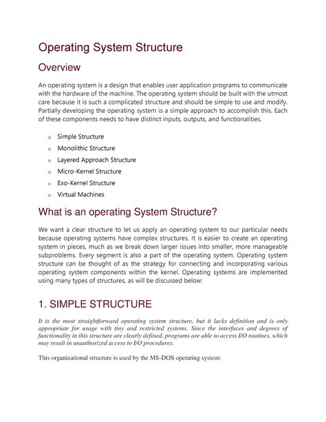 Explain a Simple Structure in Operating System 的图像结果