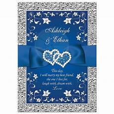 Blue Wedding Invitation by Royal Blue Wedding Invitation Faux Foil Silver Floral Blue Wedding Invitation