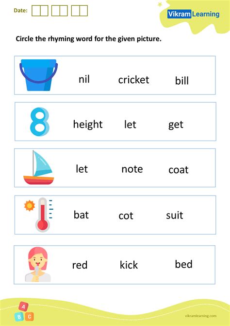 Star Rhyming Words For Kids