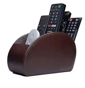 Remote Control Holder by Connected Essentials - Brown TV Remote Caddy ...