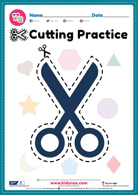 Preschool Cutting Practice - Free Printable PDF for Kids