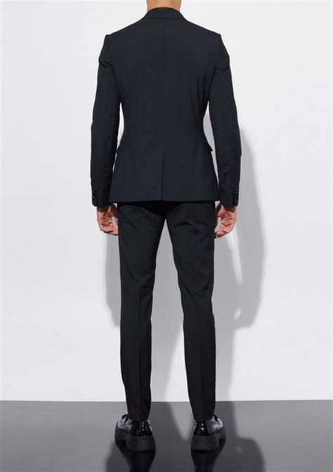 Slim Fit Black Double Breasted Tuxedo Suit Jacket – Tumuh
