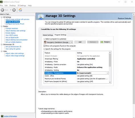 Image result for Nvidia Control Panel Best Settings